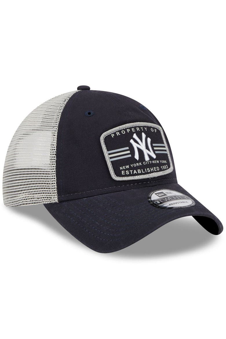 Men's New Era Navy New York Yankees Property Trucker 9TWENTY Snapback Hat, Alternate, color, Navy