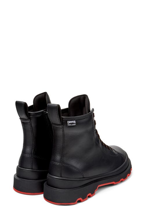 Camper Lace-up Leather Combat Boots In Black