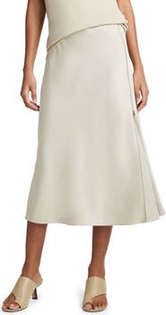 Vince Side Zip Detail Satin Slip Skirt