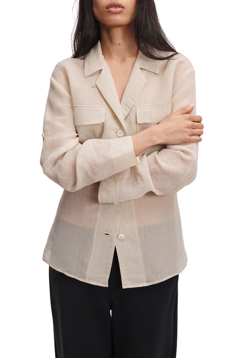 Sonny Stripe Tie Waist Shirt, Alternate, color, WHITE STRIPE