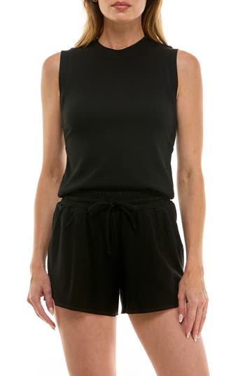 Urban Social Rib Tank Top In Black