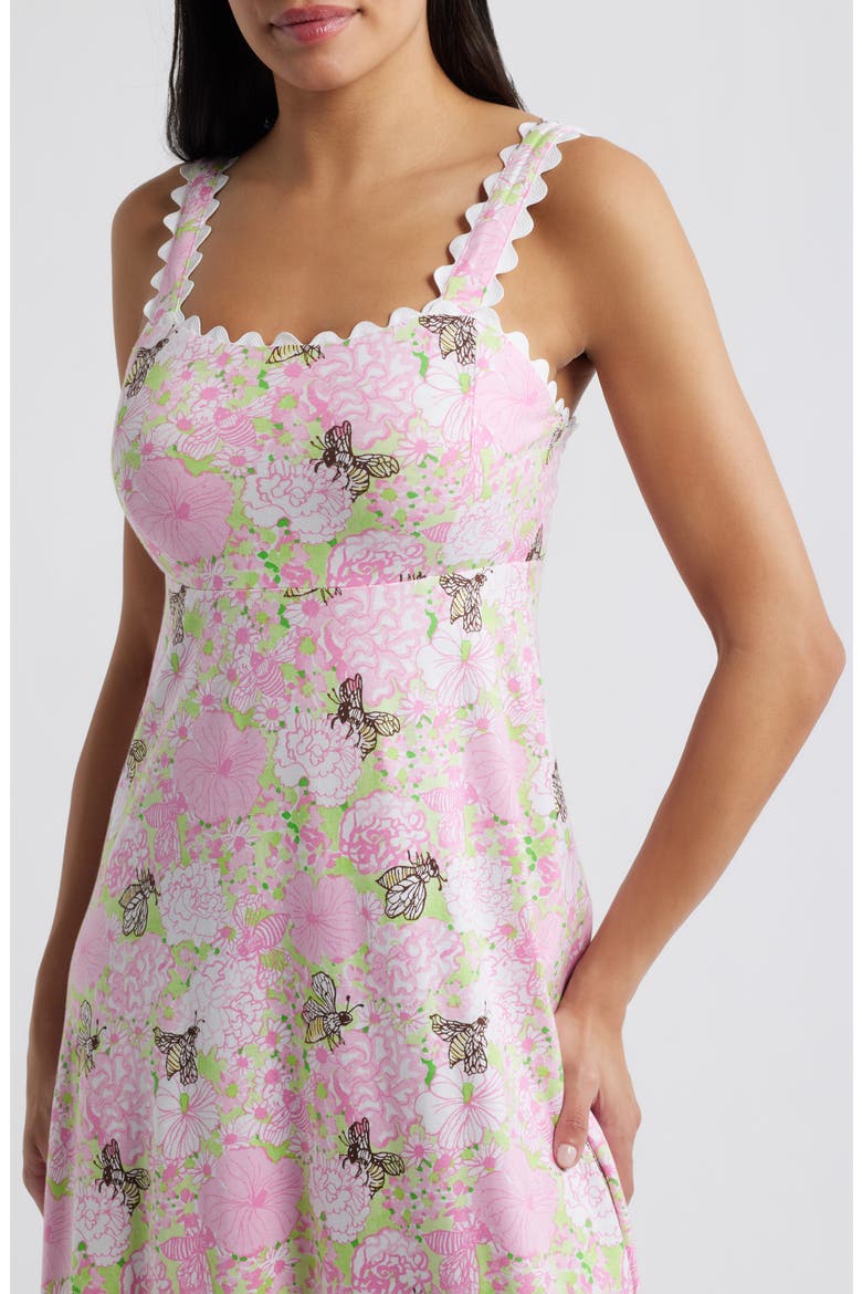 Dwyer Floral Print Sleeveless Dress, Alternate, color, PISTACHIO MACARON BEES KNEES