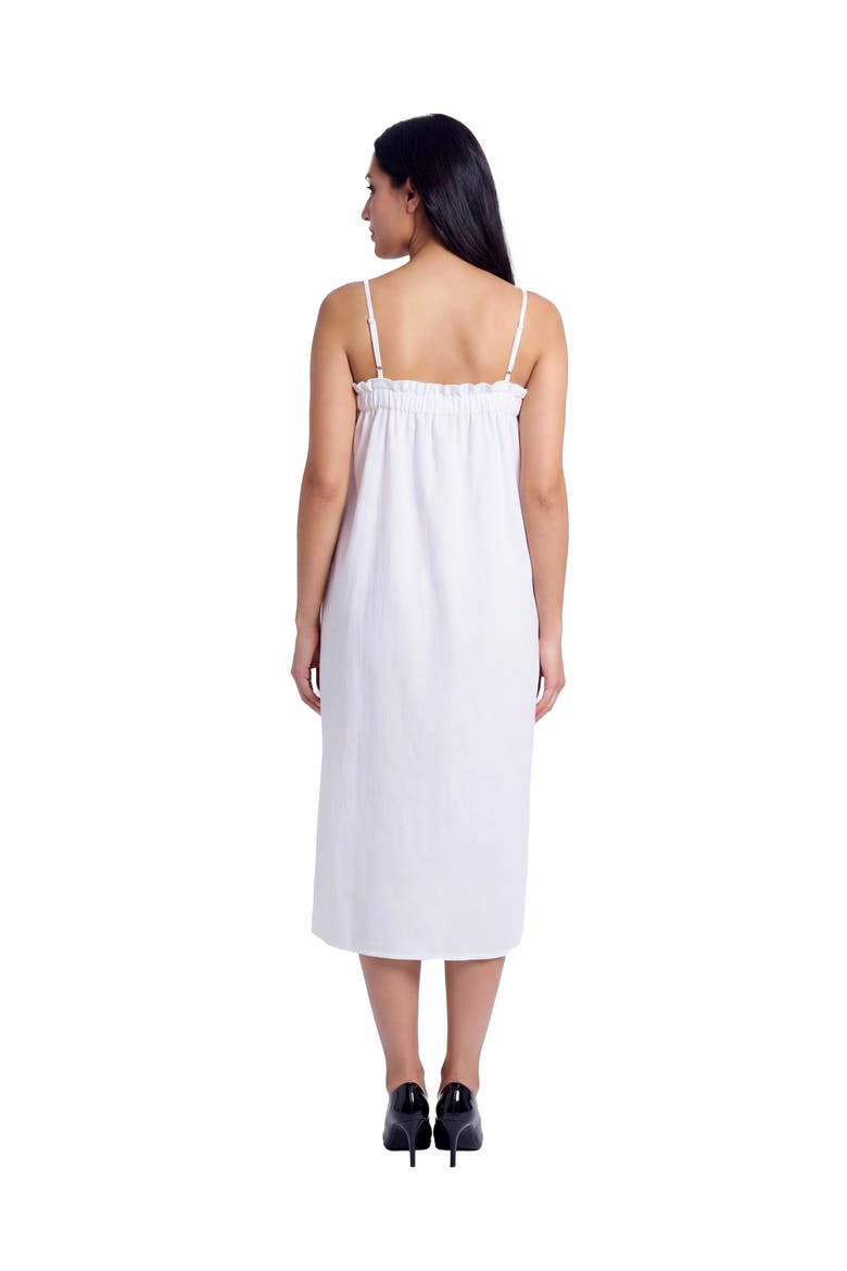 Maternity Essential Spaghetti Strap Smocked Pocket A-Line Maxi Dress, Alternate, color, White