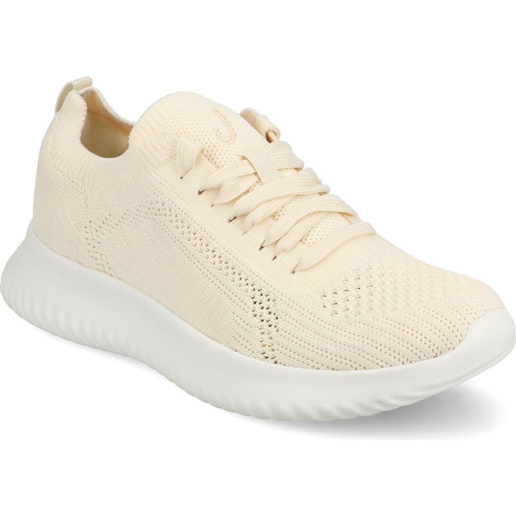 Journee Collection Women's Brena Lace Up Sneakers In Cream