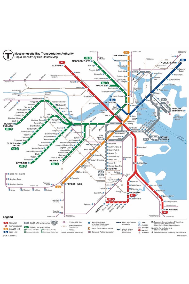 Boston T Map 500 Piece Puzzle, Alternate, color, No Color