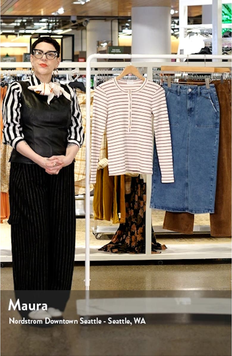 The Itty Bitty Pixie Stripe Thermal Henley Top, sales video thumbnail