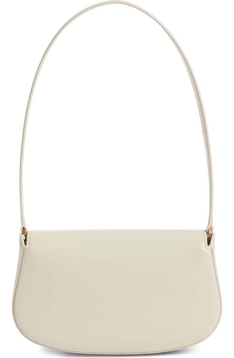 Saint Laurent Mini Cassandre Flap Leather Shoulder Bag, Alternate, color, Cream Soft
