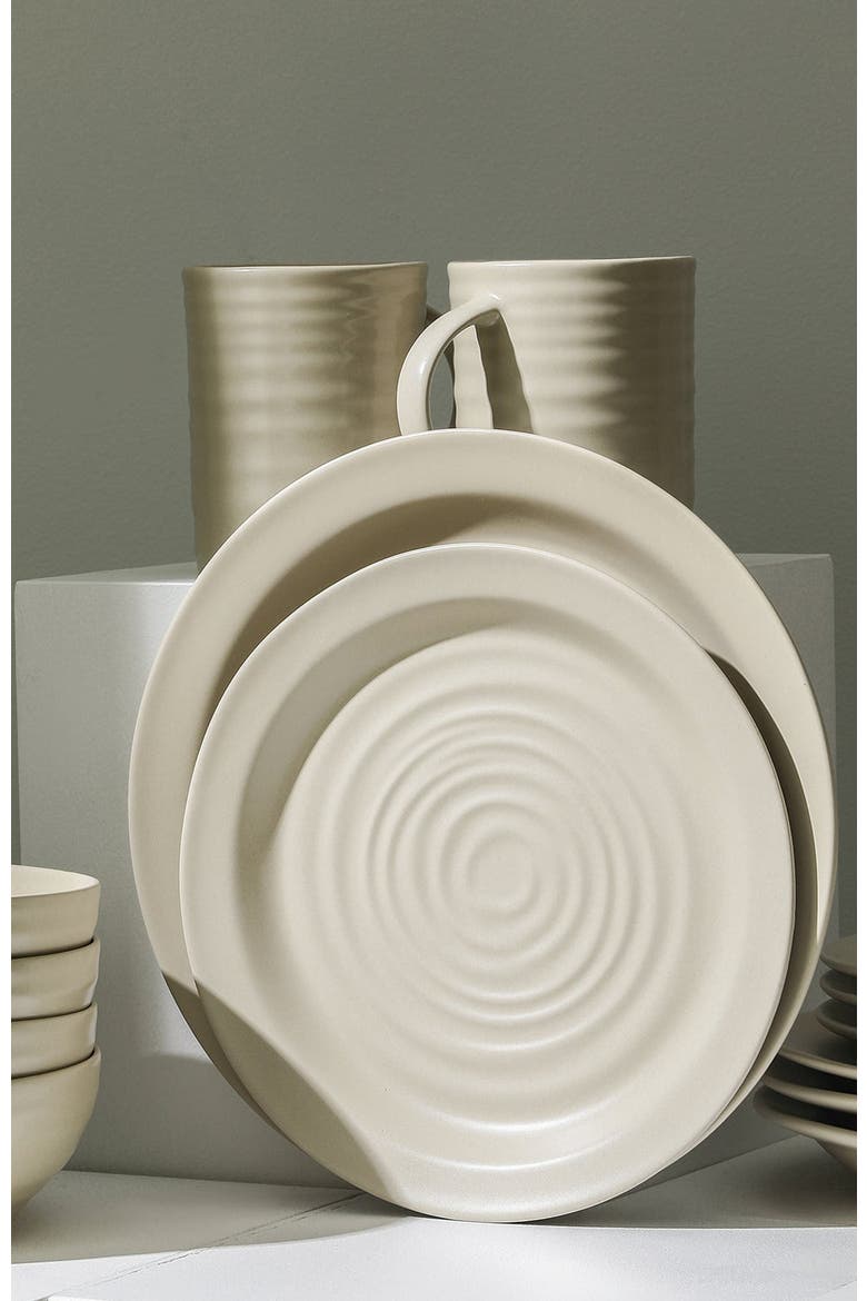 Orbit Stoneware 4-Piece Salad Plate Set, Alternate, color, Beige
