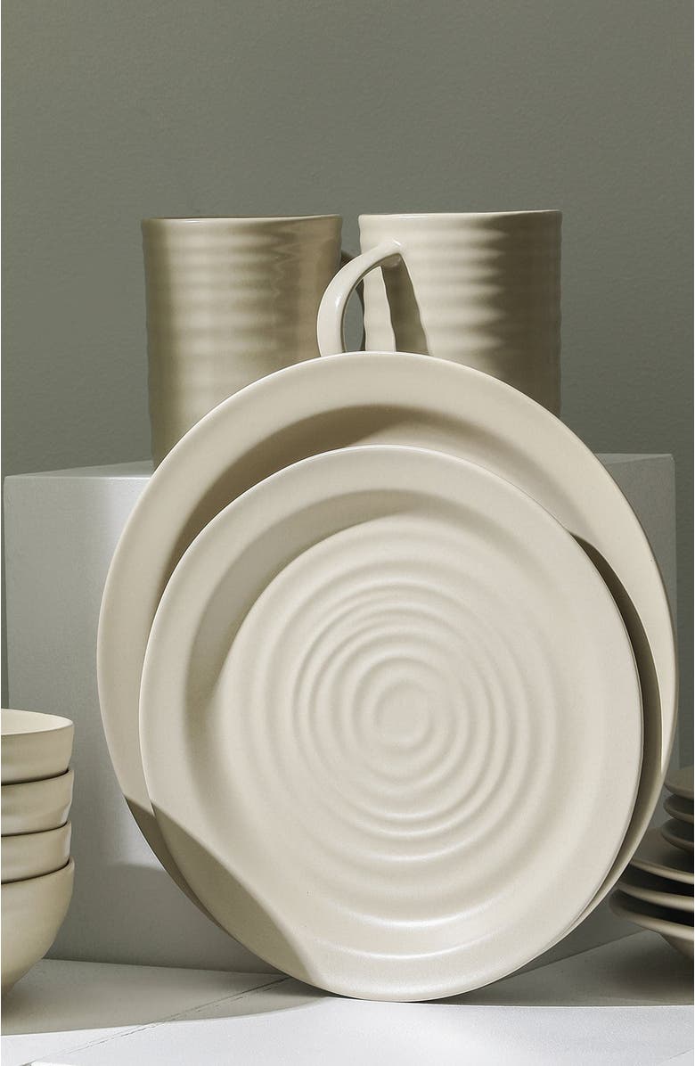 Stone Lain Orbit Stoneware 4-Piece Salad Plate Set, Alternate, color, Beige