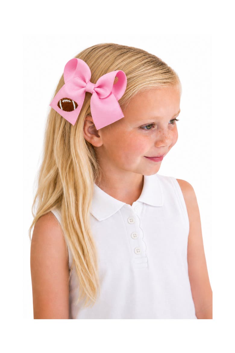 Football Hair Bow, Alternate, color, Pink