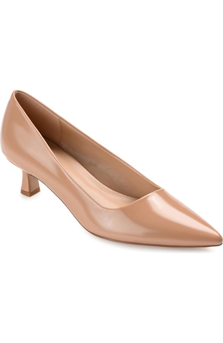 Journee Collection Celica Pump - Wide Width, Main, color, Patent/ Brown
