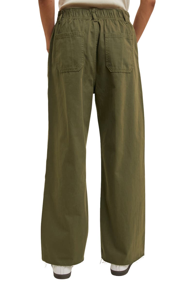 Raw Hem Wide Leg Jeans, Alternate, color, OLIVE