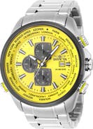 INVICTA Aviator World Time Chronograph Bracelet Watch, 50mm
