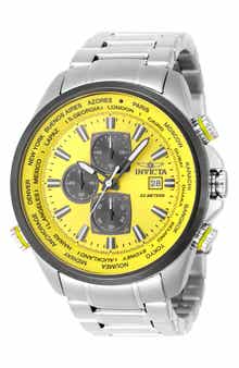 Aviator World Time Chronograph Bracelet Watch, 50mm