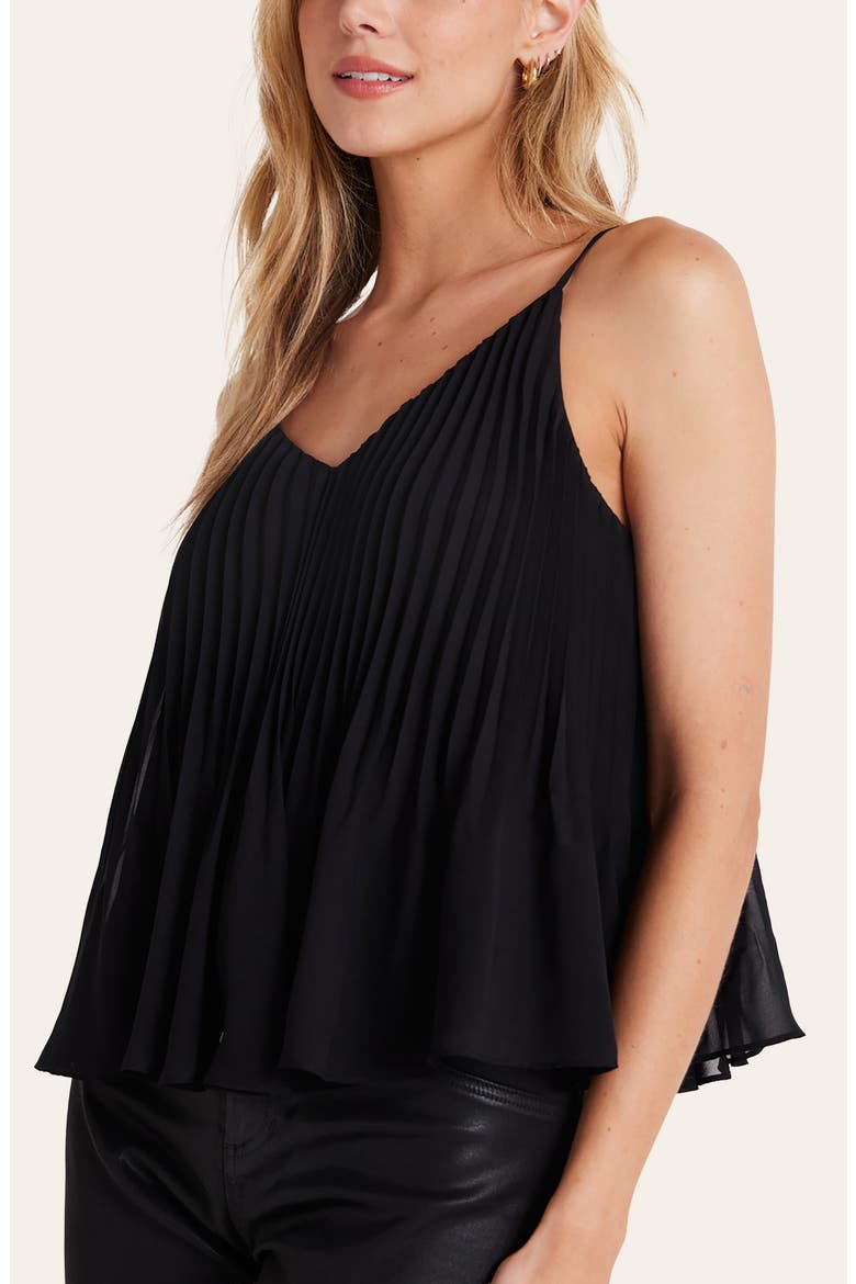 Sunburst Pleated Camisole, Alternate, color, BLACK