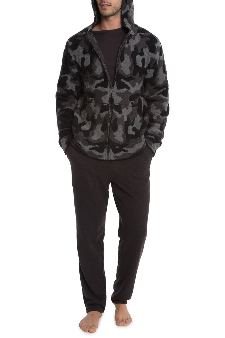 Barefoot Dreams Camo Zip Hoodie, Alternate, color, CARBON MULTI