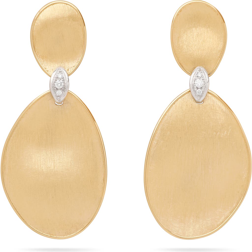 Marco Bicego Lunaria Diamond Drop Earrings In Gold