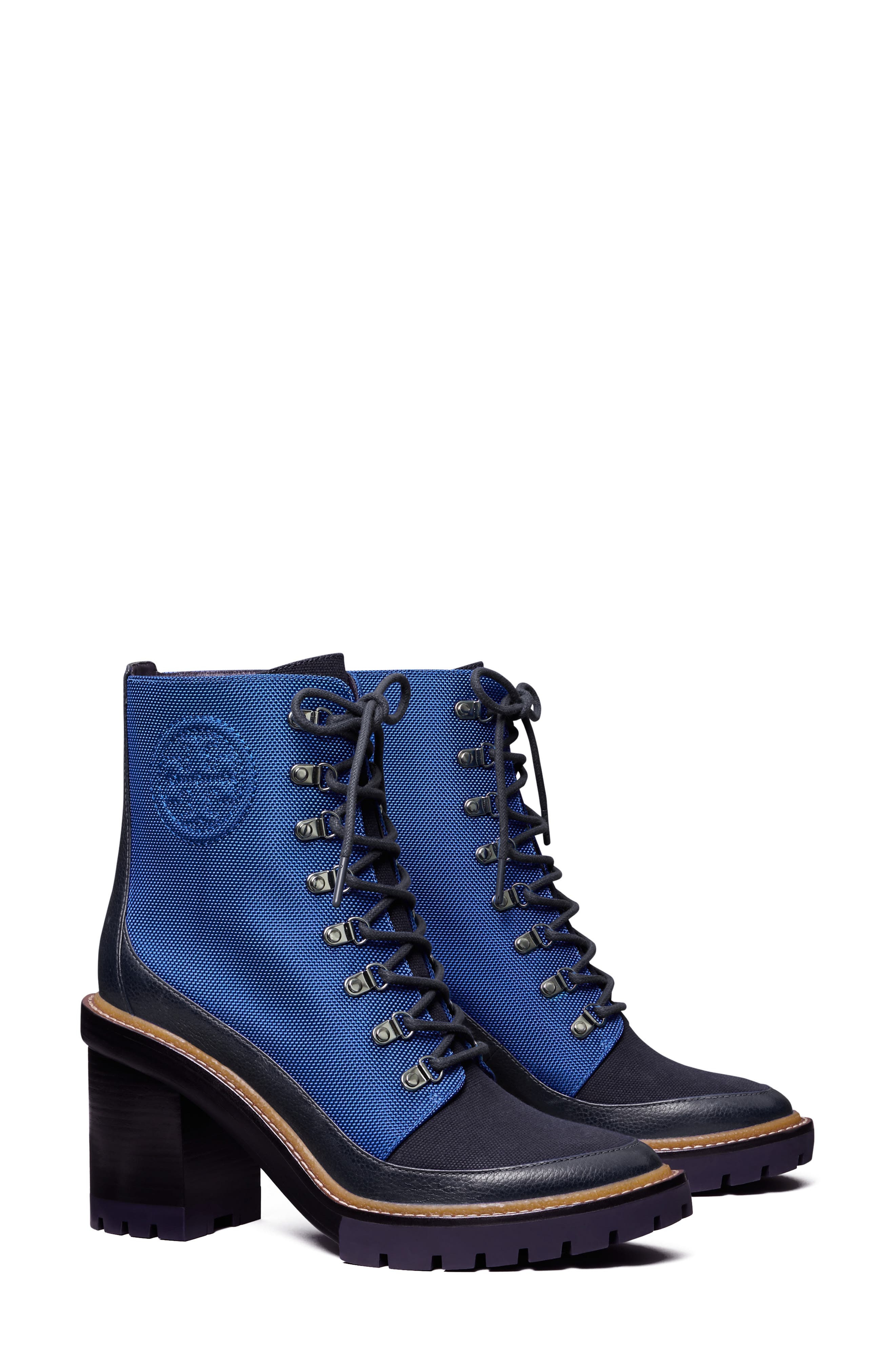 Tory Burch Miller Mixed Materials Lug Sole Boot, Main, color, 
