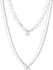 MESHMERISE Diamond Initial Charm Necklace