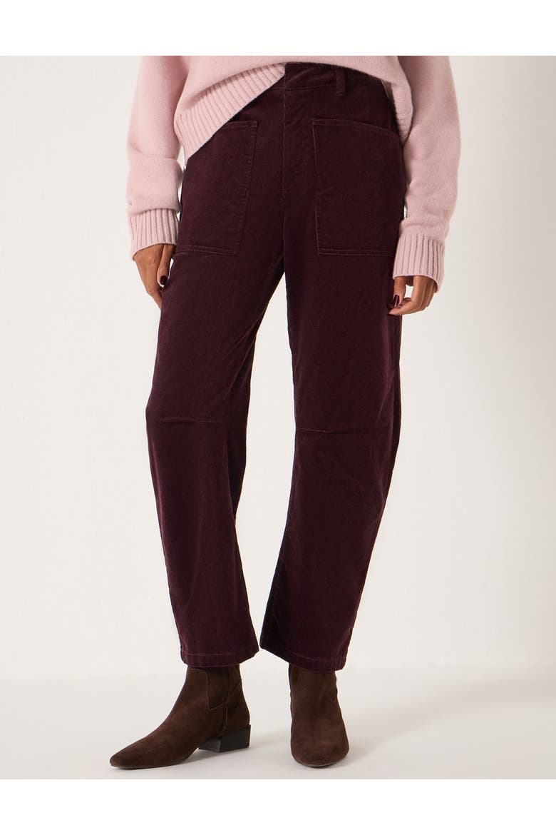 Cordi Barrel Leg Cord Pants, Main, color, Burgundy Purple