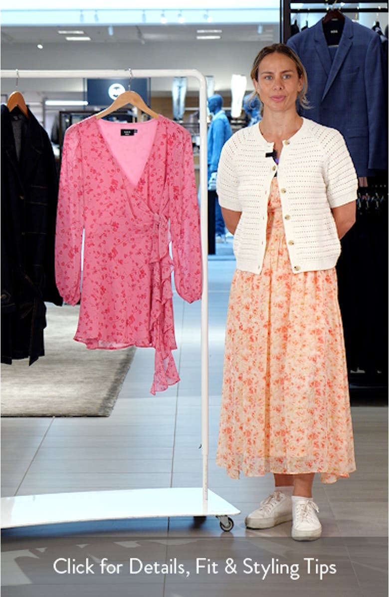 Lily Floral Long Sleeve Wrap Front Minidress, sales video thumbnail