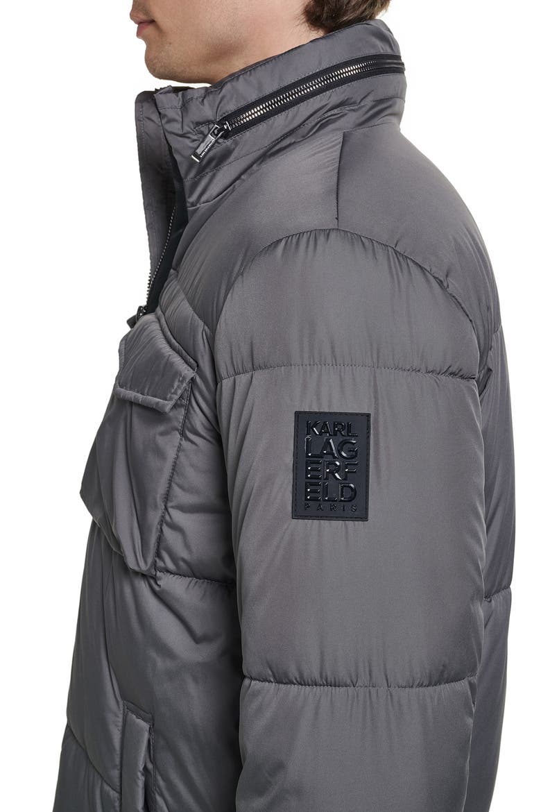Quilted Puffer Jacket, Alternate, color, GREY