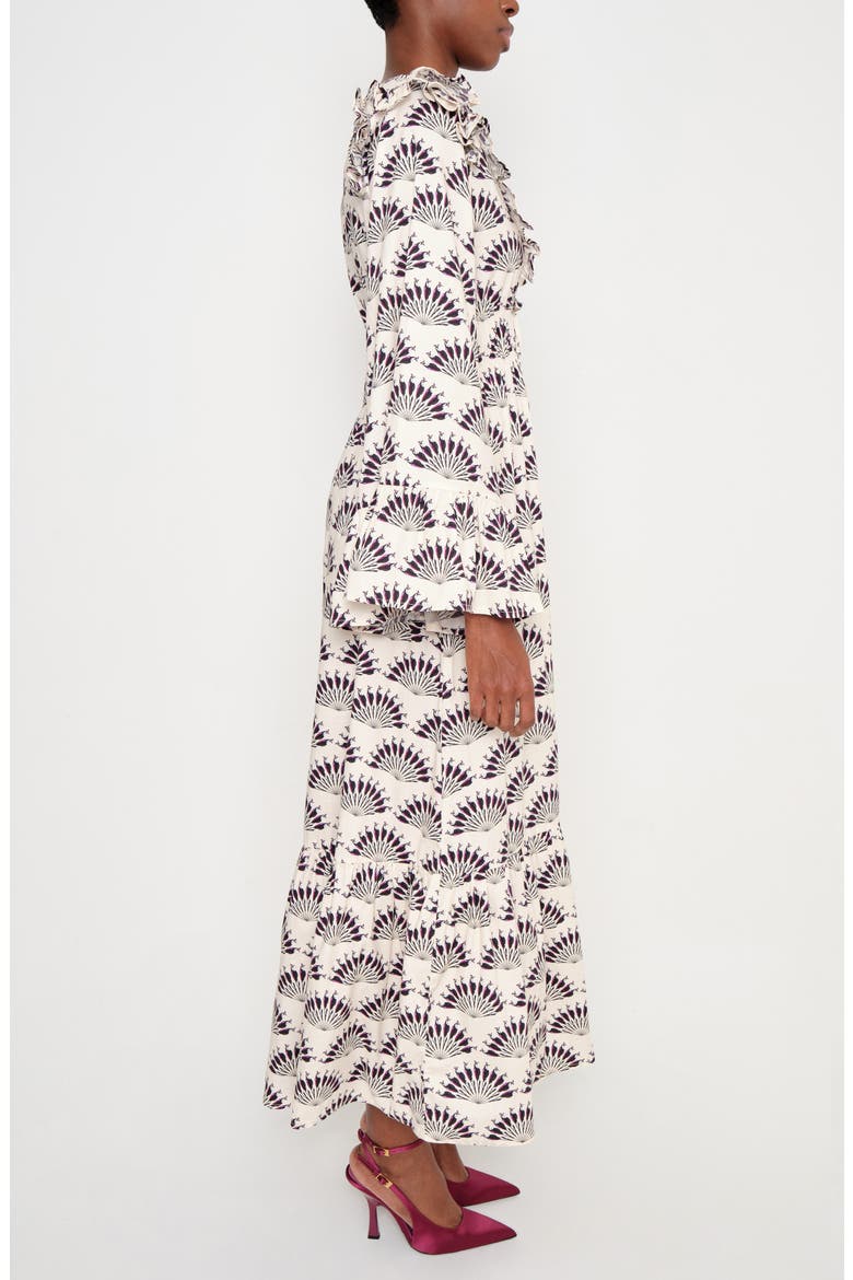 The Chaos Petal Print Long Sleeve Maxi Dress, Alternate, color, THROATED IVORY