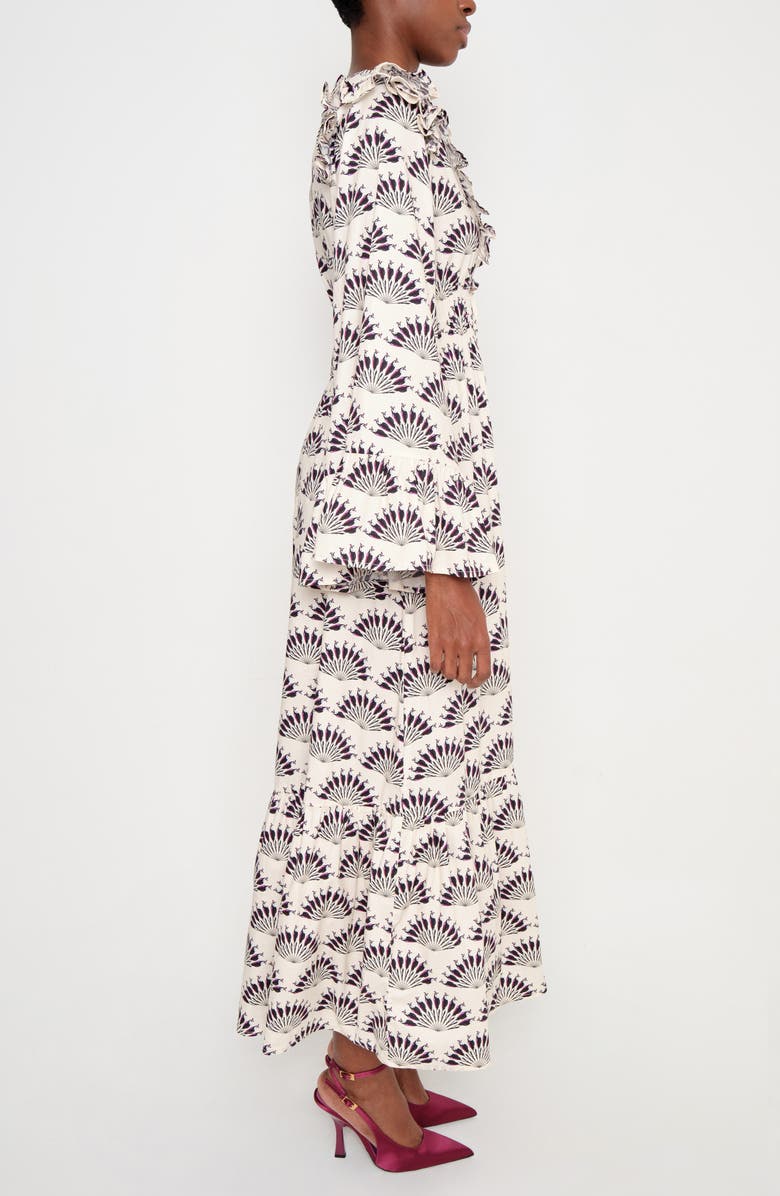 The Lulo Project The Chaos Petal Print Long Sleeve Maxi Dress, Alternate, color, Throated Ivory