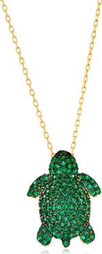 SUZY LEVIAN Pavé Turtle Pendant Necklace