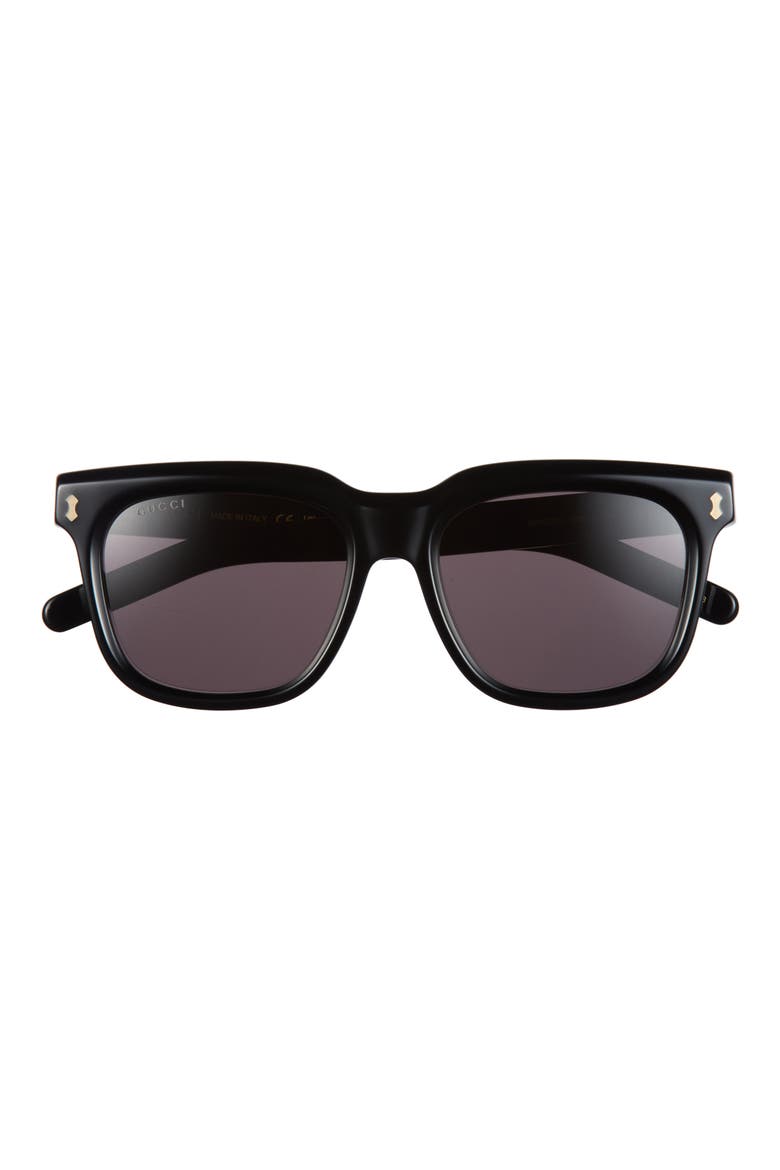 53mm Square Sunglasses, Main, color, BLACK BLACK GREY