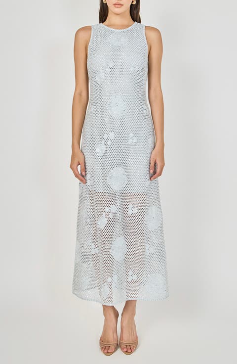 Textured Sleeveless Maxi Dress