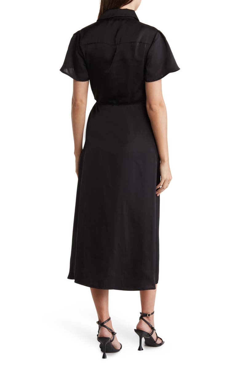 NORDSTROM RACK Collared Half Button Wrap Front Shirtdress, Alternate, color, 
