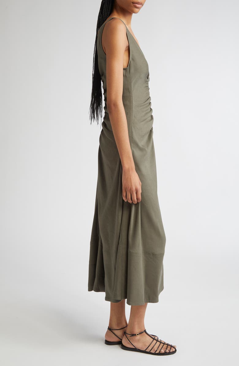 Proenza Schouler Remi Ruched Stretch Linen Blend Midi Dress, Alternate, color,