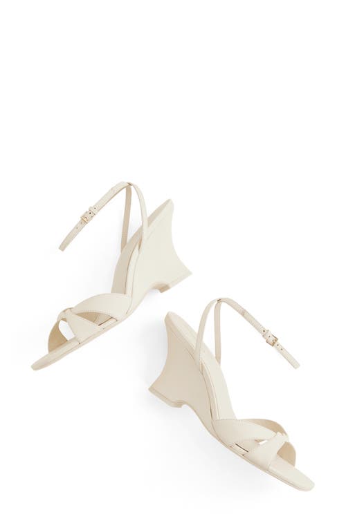 Reformation Margo Wedge Sandal In Almond Leather