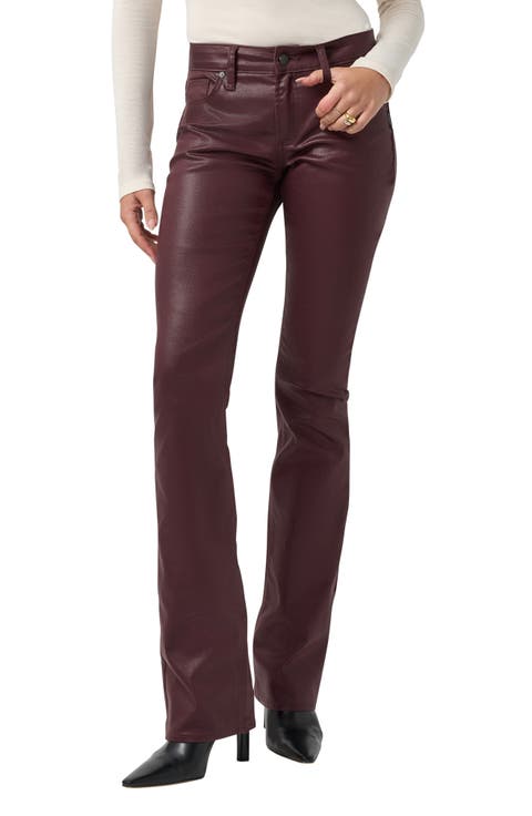 Suki Coated Curvy Mid Rise Slim Bootcut Jeans