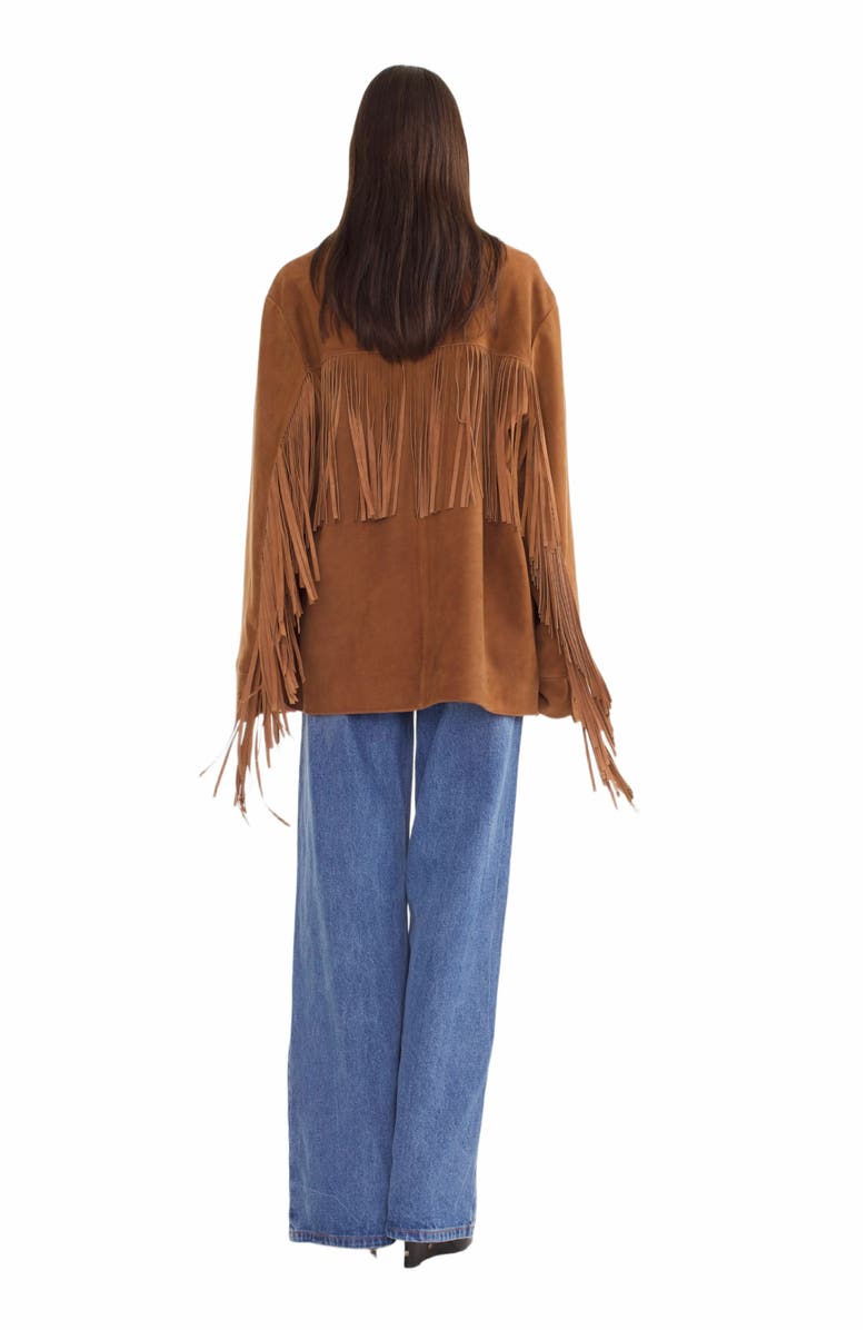 Cynthia Rowley FRINGE SUEDE JACKET, Alternate, color, 