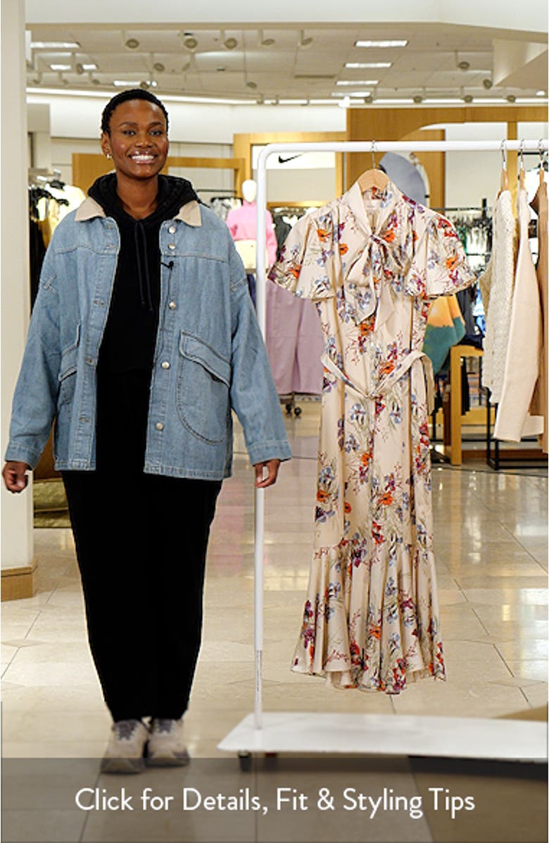 Iris Bouquet Willow Tie Neck Midi Dress, sales video thumbnail