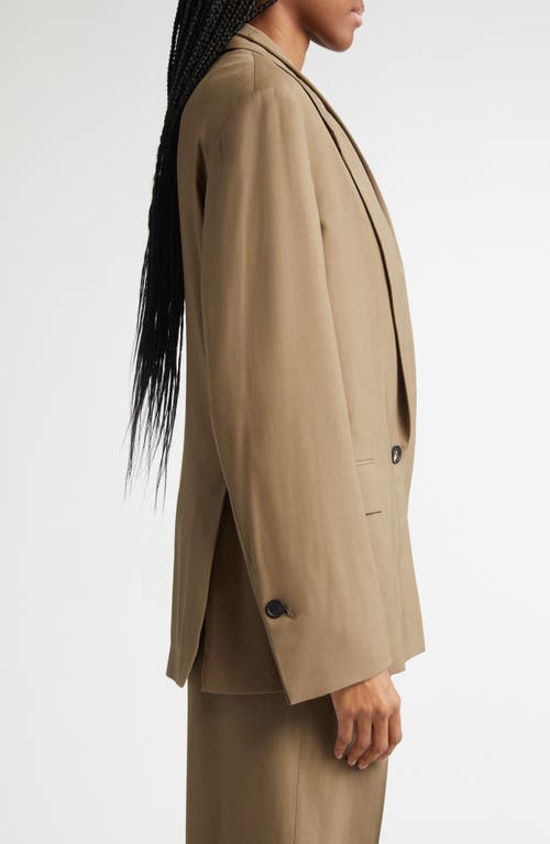 Ferragamo Double Lapel Blazer In Lead Green