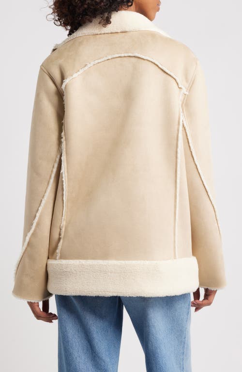 Ugg(r) Avelie Luxefluff Faux Shearling Jacket In Sand