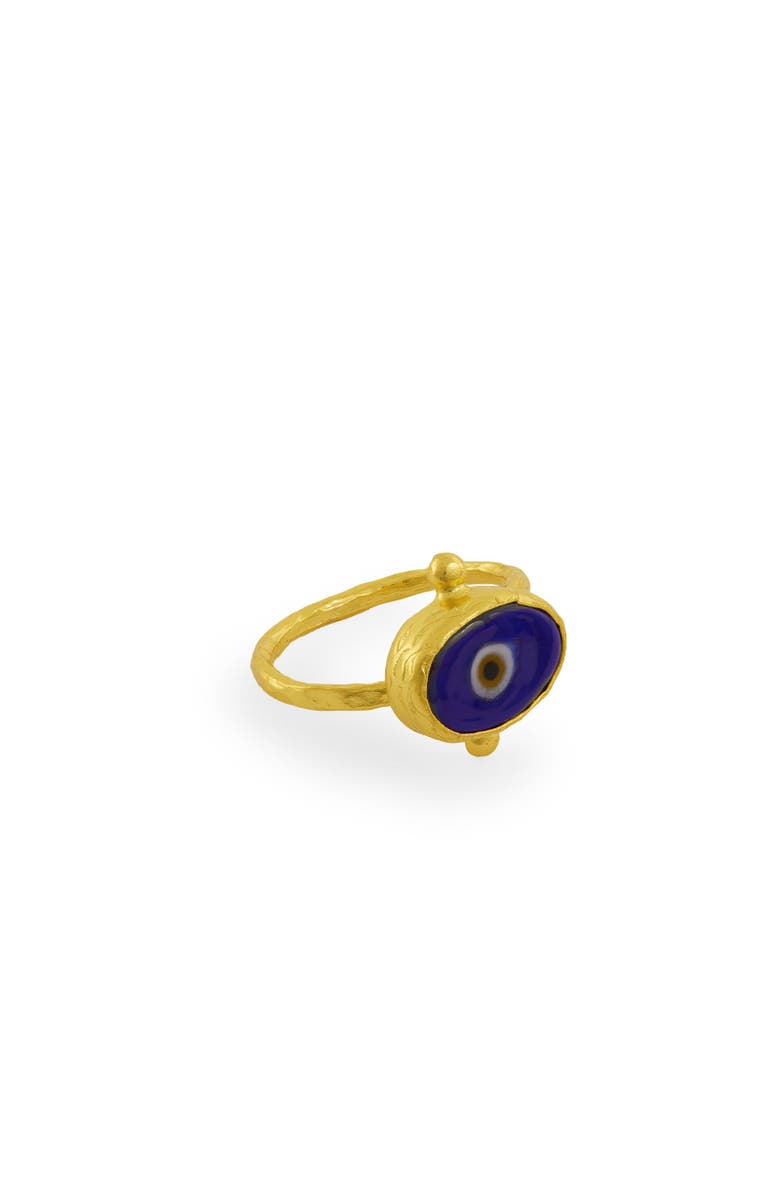 Ottoman Hands Alara Evil Eye Ring, Main, color, Navy