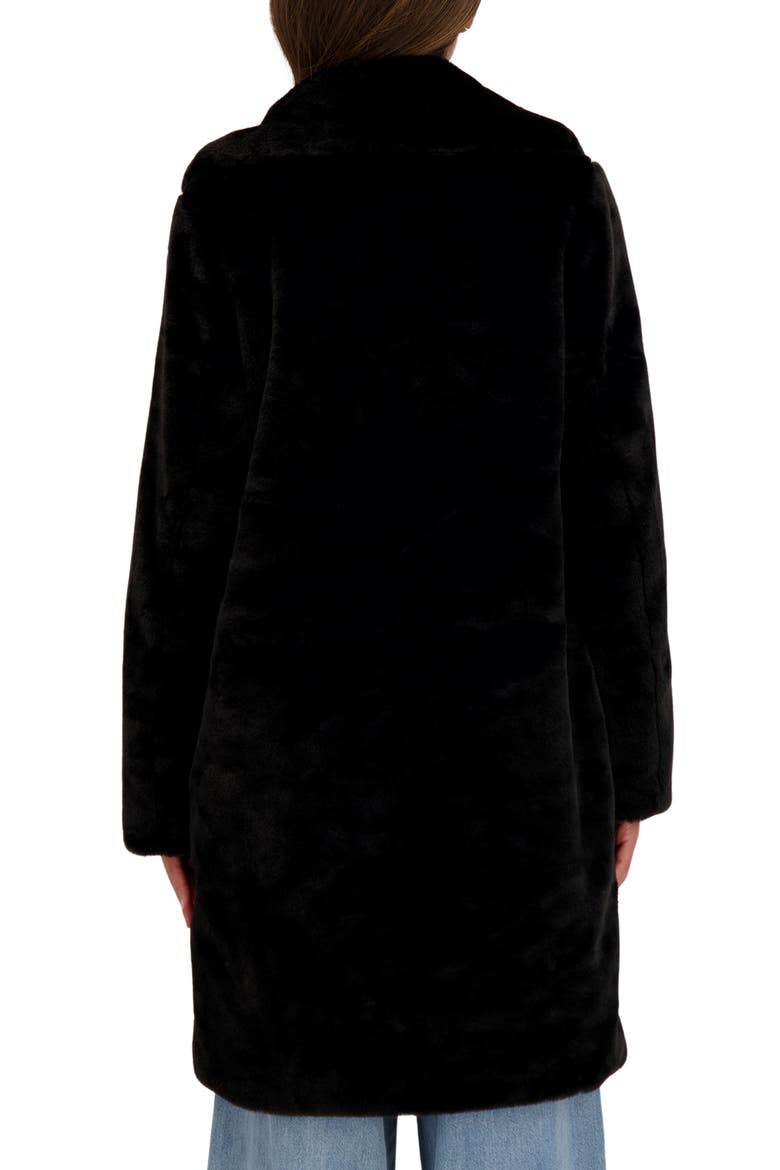 Cozy Faux Fur Coat, Alternate, color, BLACK