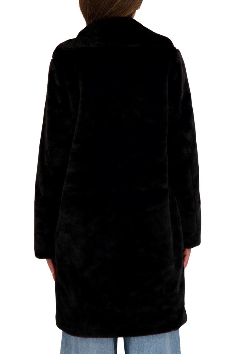 Sebby Cozy Faux Fur Coat, Alternate, color, Black