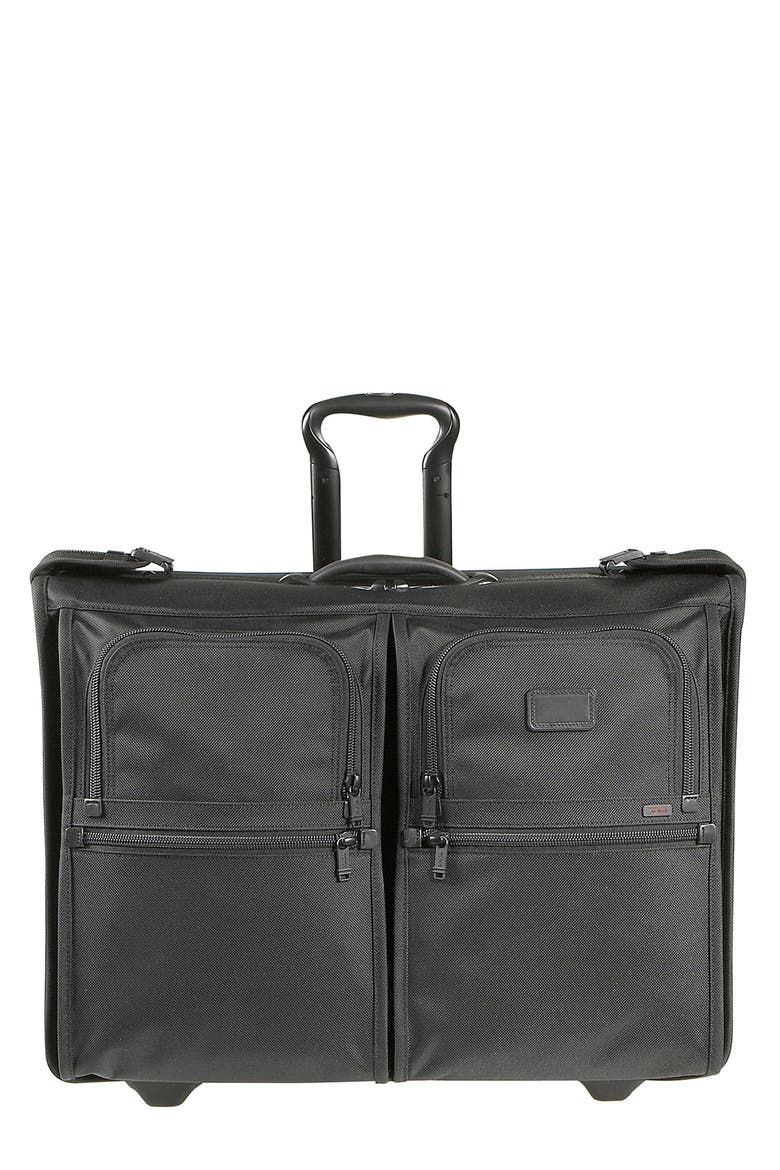 'Alpha' Wheeled Garment Bag, Main, color, BLACK