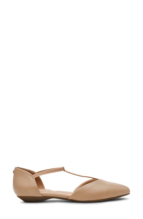 Anne Klein Okorie T-strap Flat In Biscotti Nappa