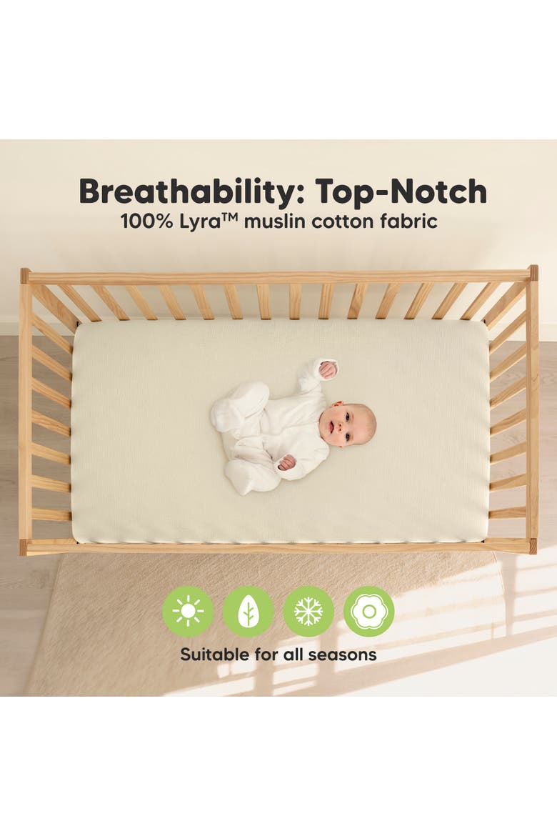 2-Pack Lyra Muslin Crib Sheets, Alternate, color, Greige