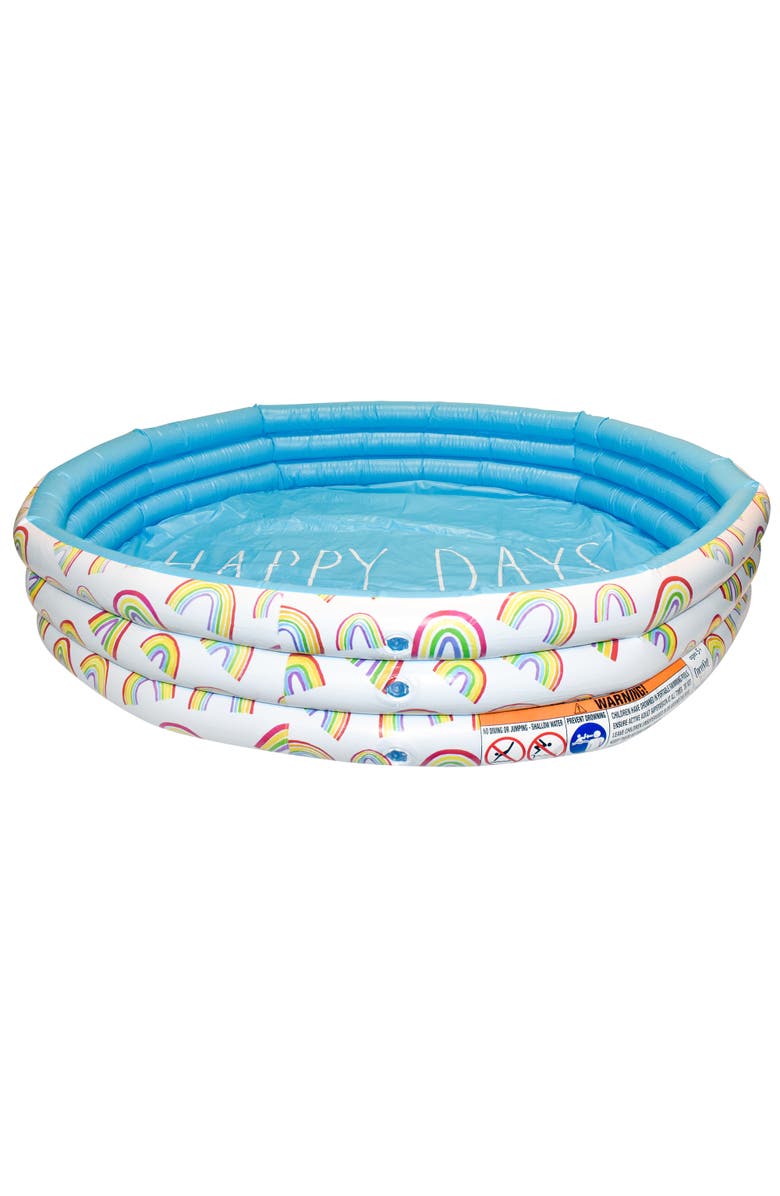 Rae Dunn Happy Days Aqua Rainbow 46" Mini Pool, Coconut Float, Ages 5+, Main, color, Multicolored