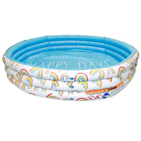 Happy Days Aqua Rainbow 46" Mini Pool, Coconut Float, Ages 5+