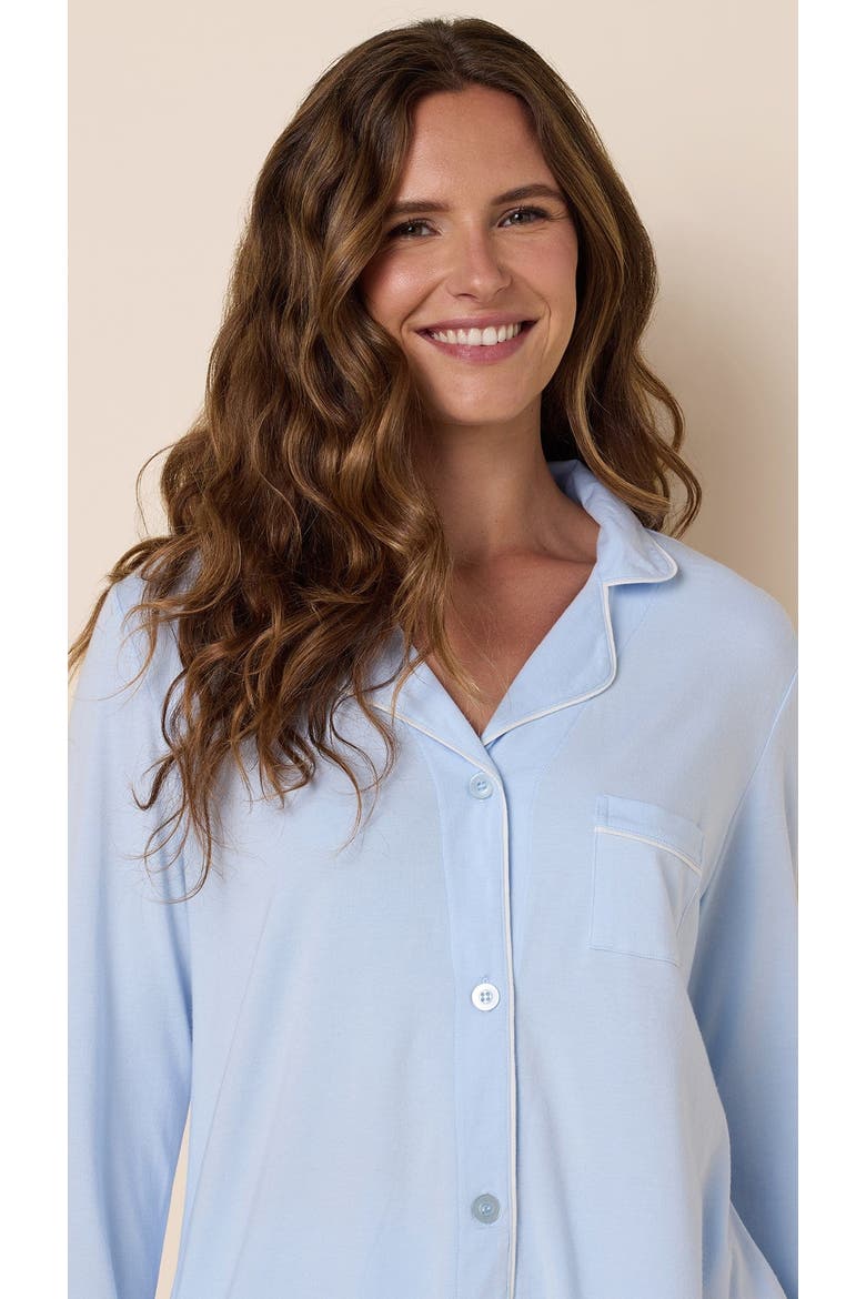 Pima Knit Pajama Set, Alternate, color, Powder Blue
