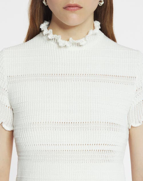 Lanvin Cotton Knitted T-shirt In Ecru