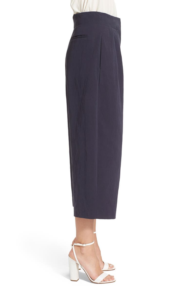 'Rielly' Washed Cotton Crop Pants, Alternate, color, NAVY